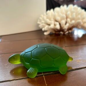 West Moreland Glass Satin Mist Green Glass Turtle